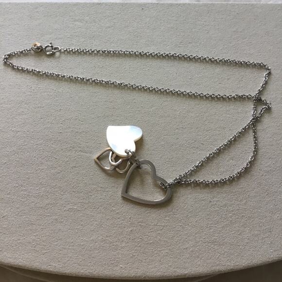 Sterling Silver Multi-Hearts Necklace - Picture 4 of 6